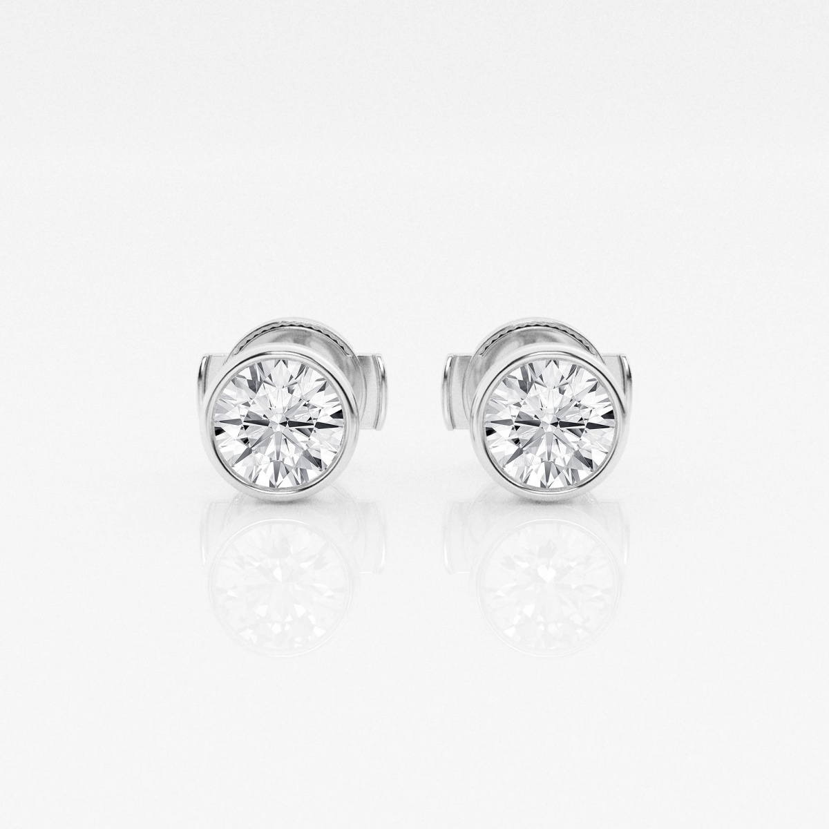 1 ctw Round Lab Grown Diamond Bezel Set Solitaire Stud Earrings