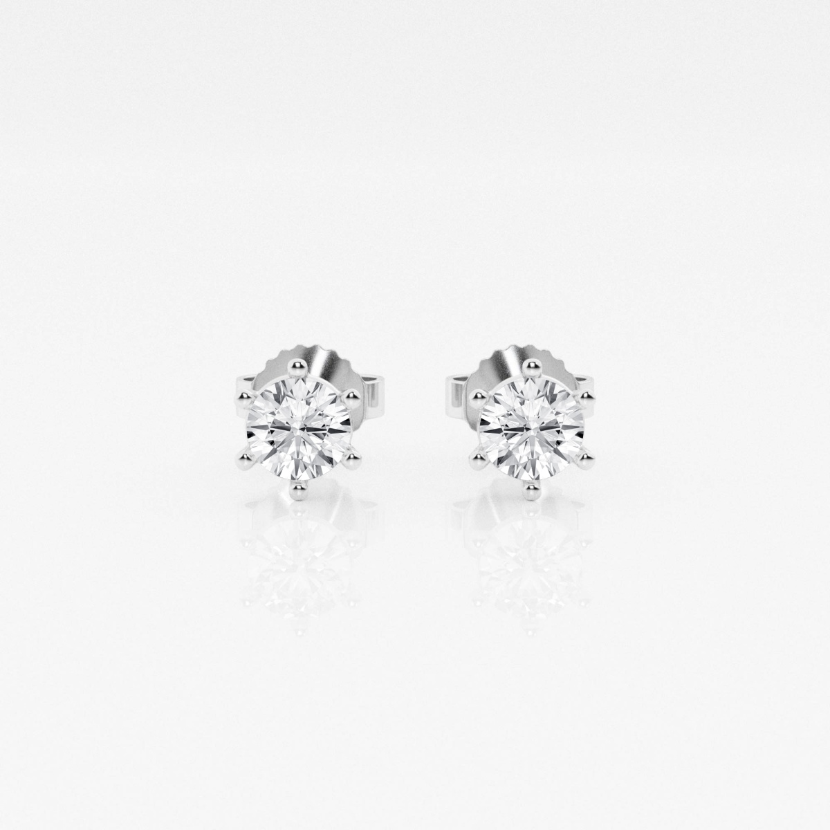 1/2 ctw Round Colorless Lab Grown Diamond 6-Prong Stud Earrings