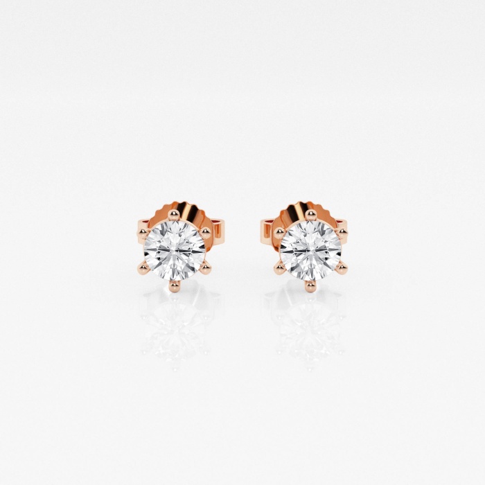 1/2 ctw Round Colorless Lab Grown Diamond 6-Prong Stud Earrings