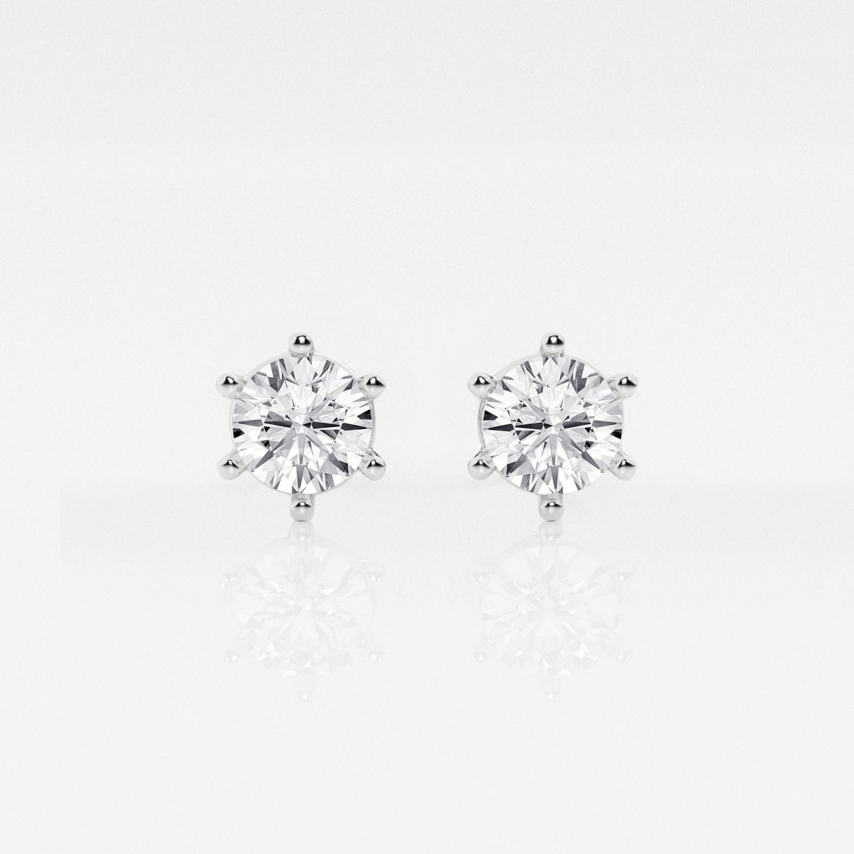 product video for 1 ctw Round Near-Colorless Lab Grown Diamond Six Prong Stud Earrings