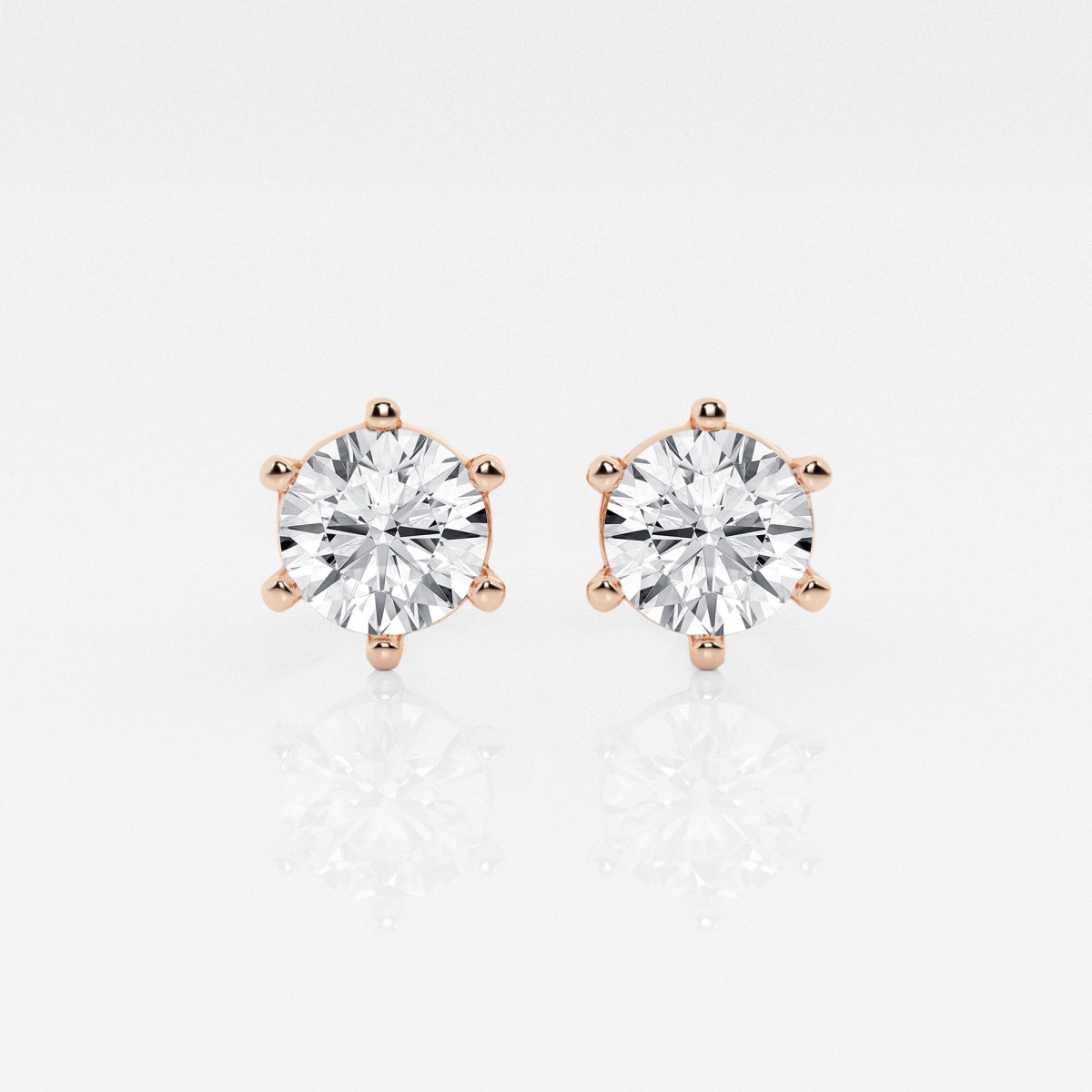 1 1/2 ctw Round Near-Colorless Lab Grown Diamond Six Prong Stud Earrings