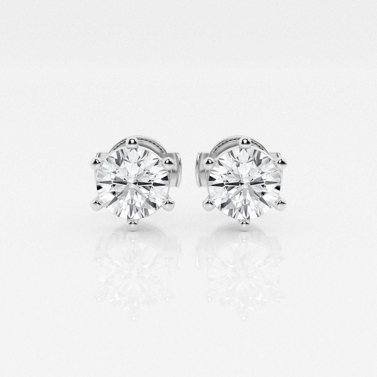 Additional Image 2 for  1 1/2 ctw Round Near-Colorless Lab Grown Diamond Six Prong Stud Earrings