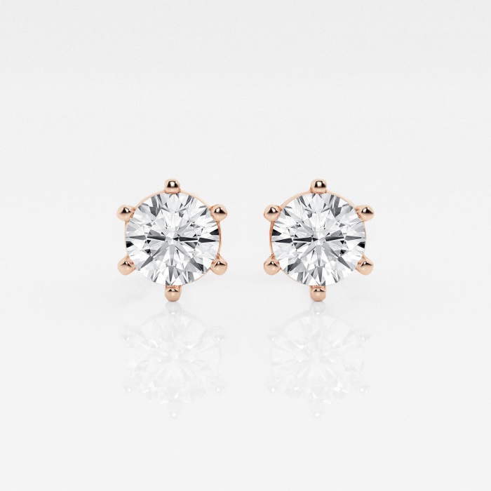 1 1/2 ctw Round Near-Colorless Lab Grown Diamond Six Prong Stud Earrings