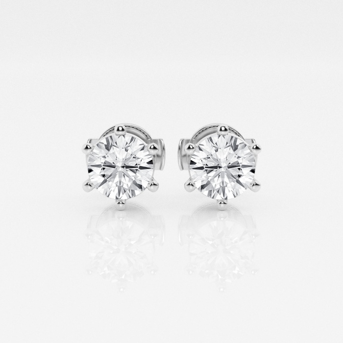 1 1/2 ctw Round Near-Colorless Lab Grown Diamond 6-Prong Certified Stud Earrings