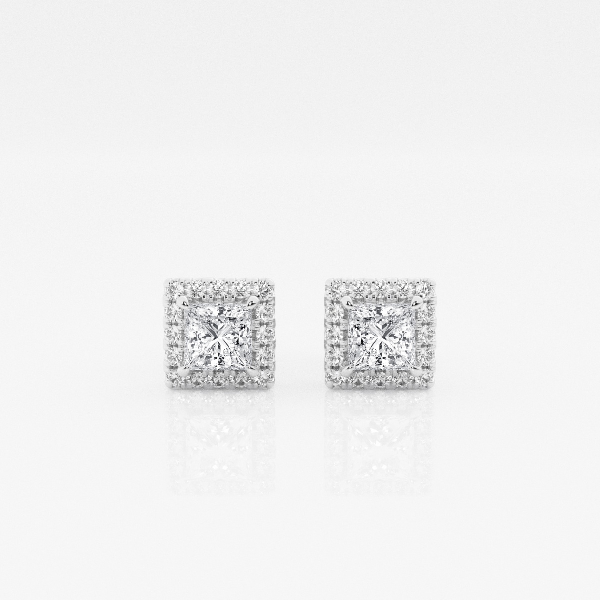 5/8 ctw Princess Lab Grown Diamond Halo Stud Earrings