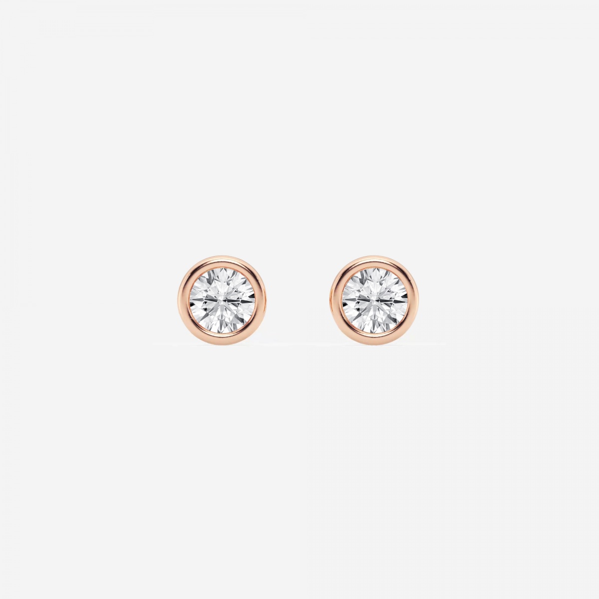 1/2 ctw Round Lab Grown Diamond Bezel Set Filigree Solitaire Stud Earrings