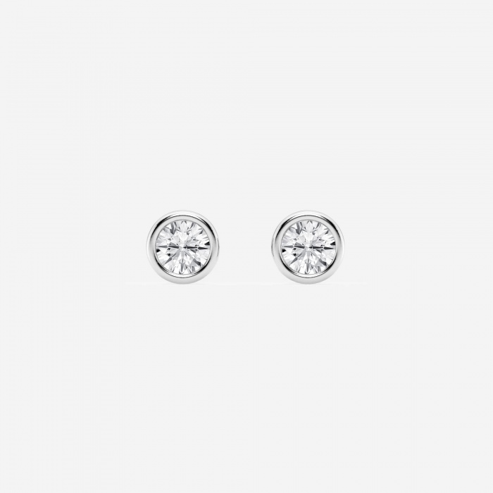 1/2 ctw Round Lab Grown Diamond Bezel Set Filigree Solitaire Stud Earrings