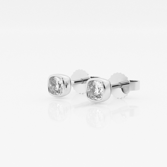 1/2 ctw Cushion Lab Grown Diamond Bezel Set Solitaire Stud Earrings