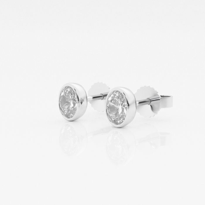1/2 ctw Oval Lab Grown Diamond Bezel Set Solitaire Stud Earrings