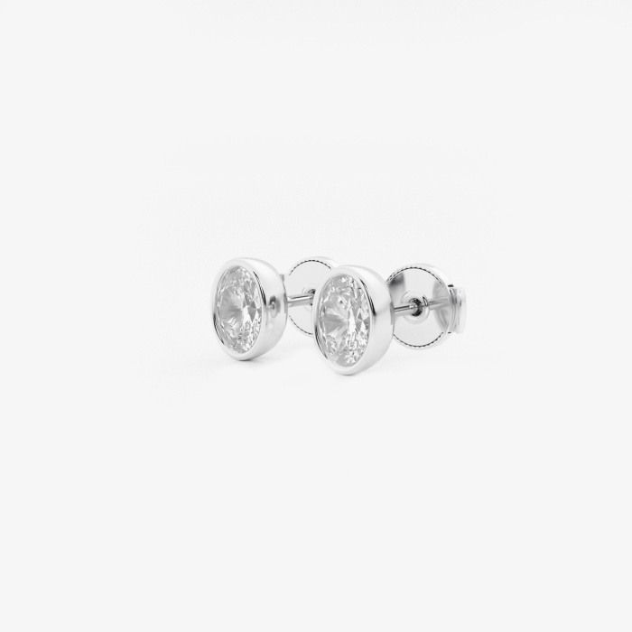 1 ctw Oval Lab Grown Diamond Bezel Set Solitaire Stud Earrings