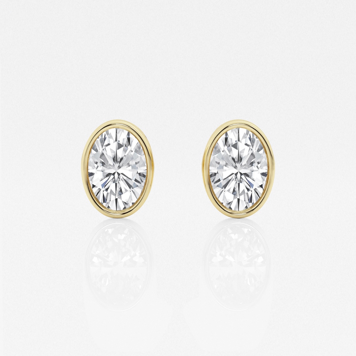 product video for 1 1/2 ctw Oval Lab Grown Diamond Bezel Set Solitaire Certified Stud Earrings
