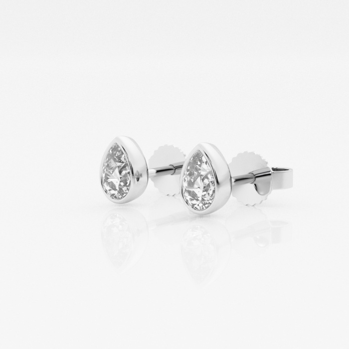 1/2 ctw Pear Lab Grown Diamond Bezel Set Solitaire Stud Earrings