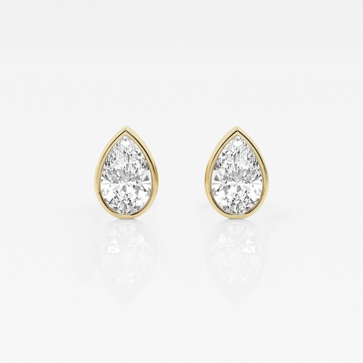 product video for 1 ctw Pear Lab Grown Diamond Bezel Set Solitaire Stud Earrings