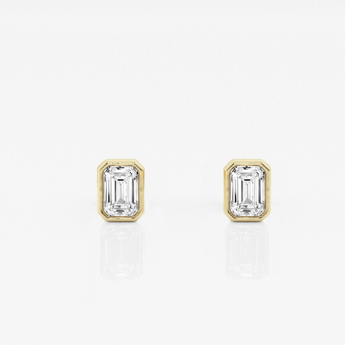 1/2 ctw Emerald Lab Grown Diamond Bezel Set Solitaire Stud Earrings