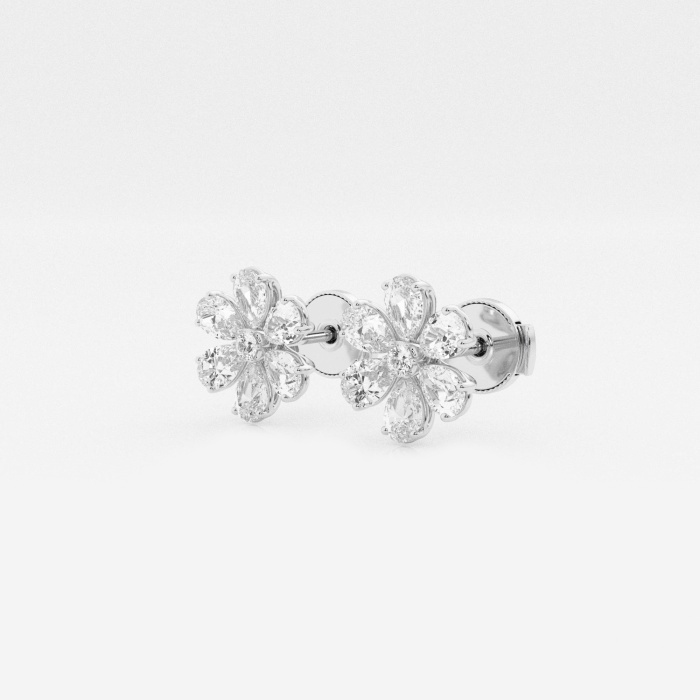 Round & Pear Flower Fashion Earrings