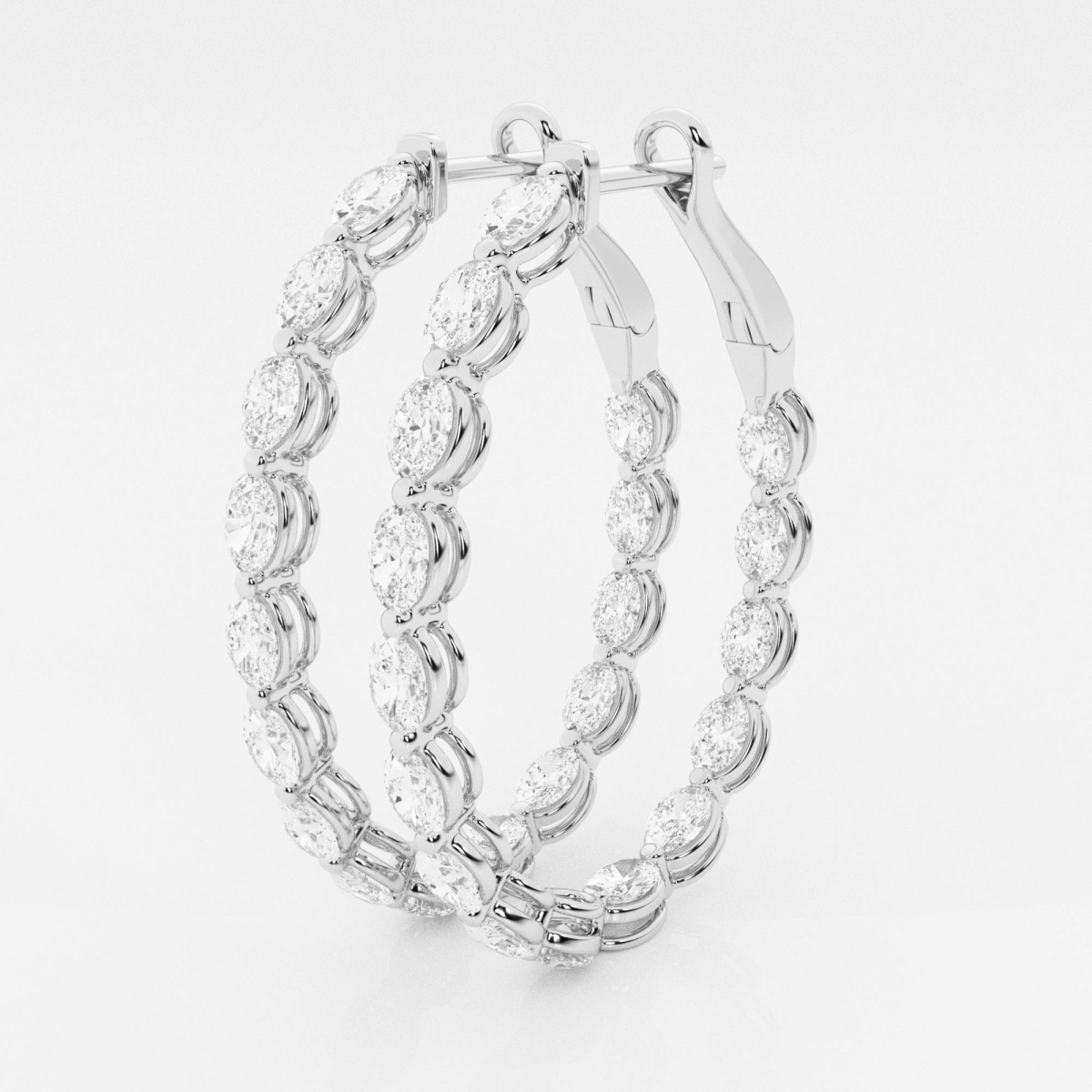Additional Image 1 for  4 ctw Oval Lab Grown Diamond Inside Out Hoop Earrings