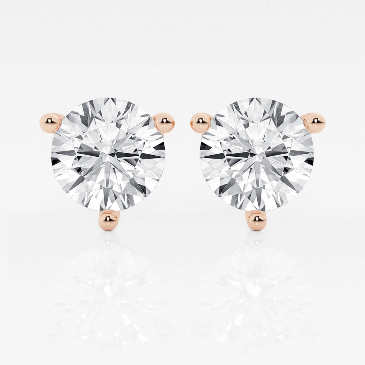 1 ctw Round Colorless (E) Lab Grown Diamond Stud Earrings 14K White Gold E+, VS1+