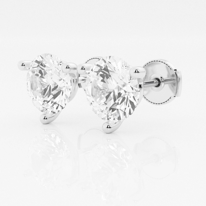 Additional Image 1 for  8 ctw Round Colorless Lab Grown Diamond Three Prong Martini Stud Earrings