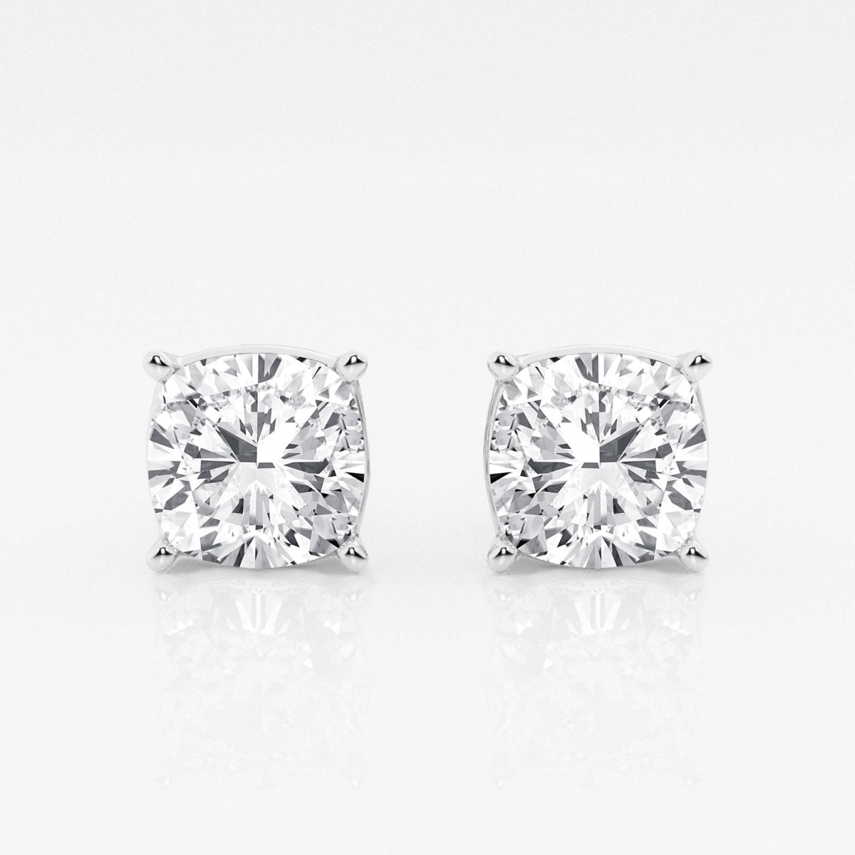 4 ctw Cushion Lab Grown Diamond Solitaire Certified Stud Earrings