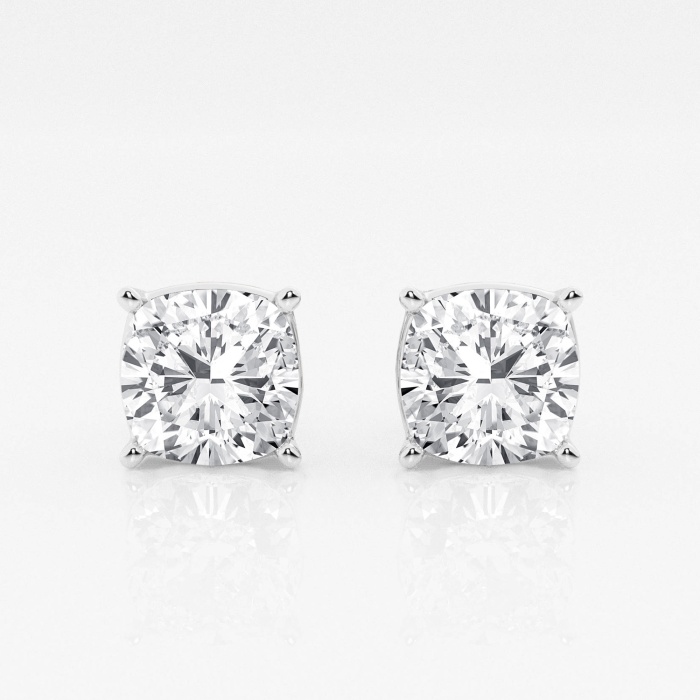 4 ctw Cushion Lab Grown Diamond Solitaire Certified Stud Earrings