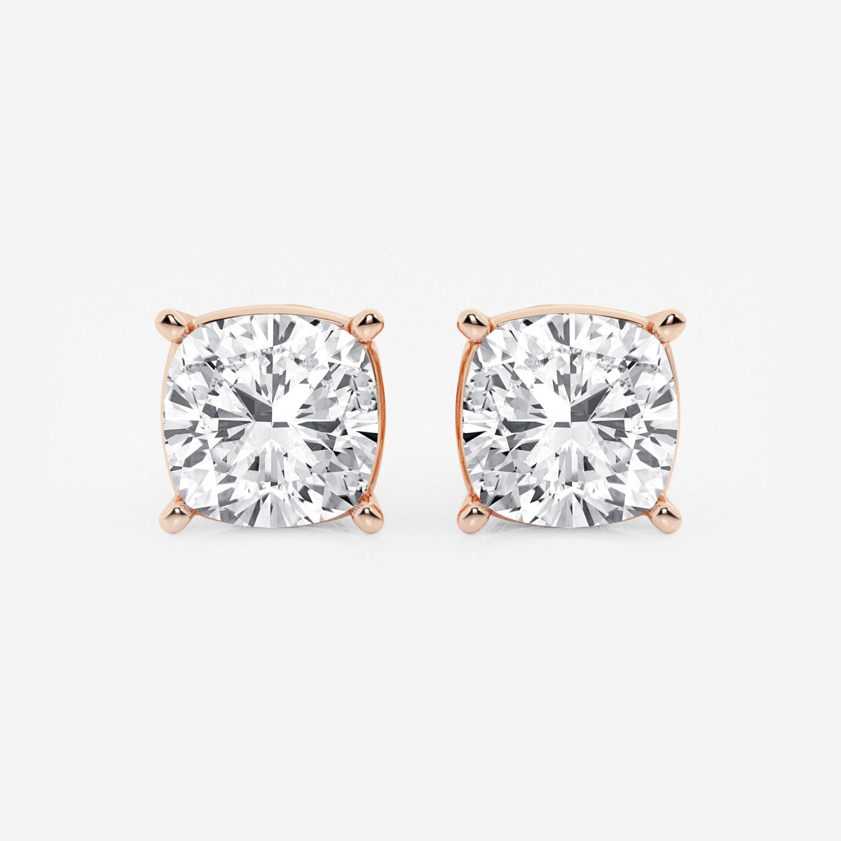 6 ctw Cushion Lab Grown Diamond Solitaire Certified Stud Earrings ...