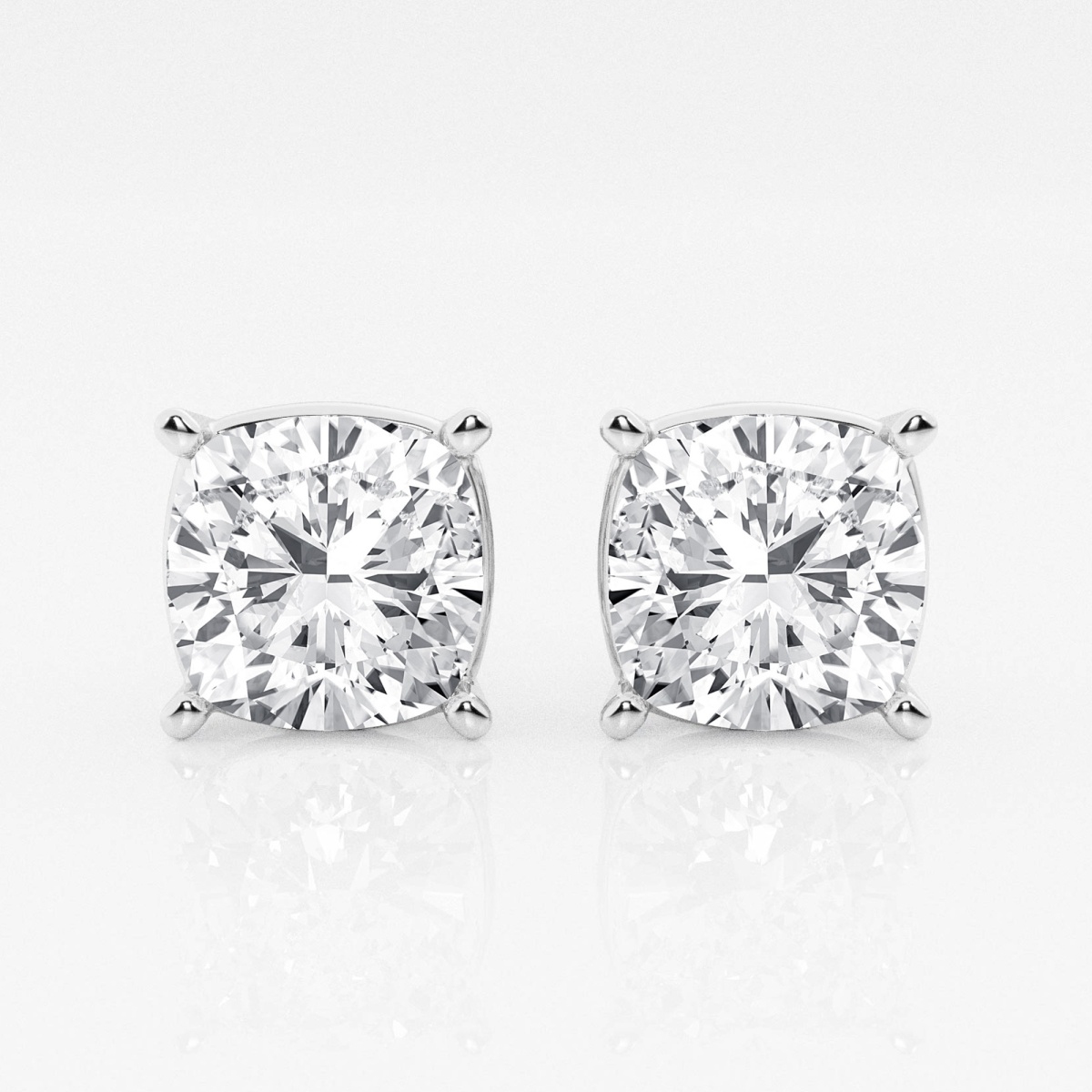 6 ctw Cushion Lab Grown Diamond Solitaire Certified Stud Earrings