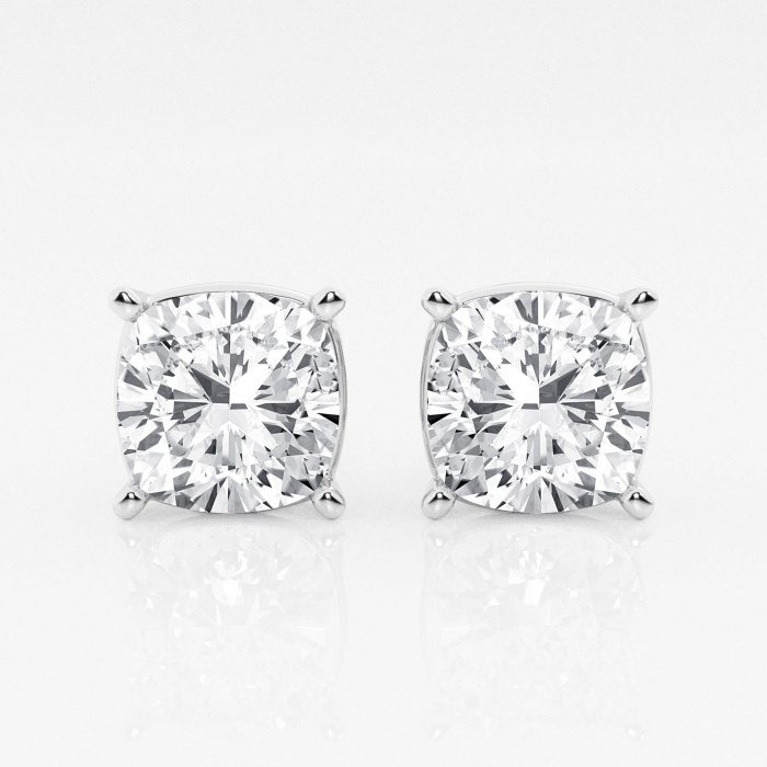 6 ctw Cushion Lab Grown Diamond Solitaire Certified Stud Earrings