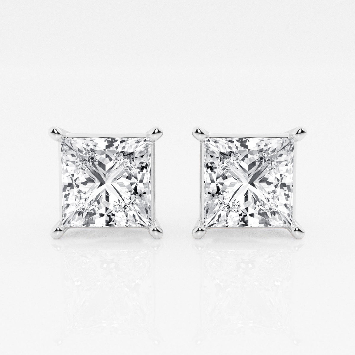5 ctw Princess Lab Grown Diamond Solitaire Certified Stud Earrings