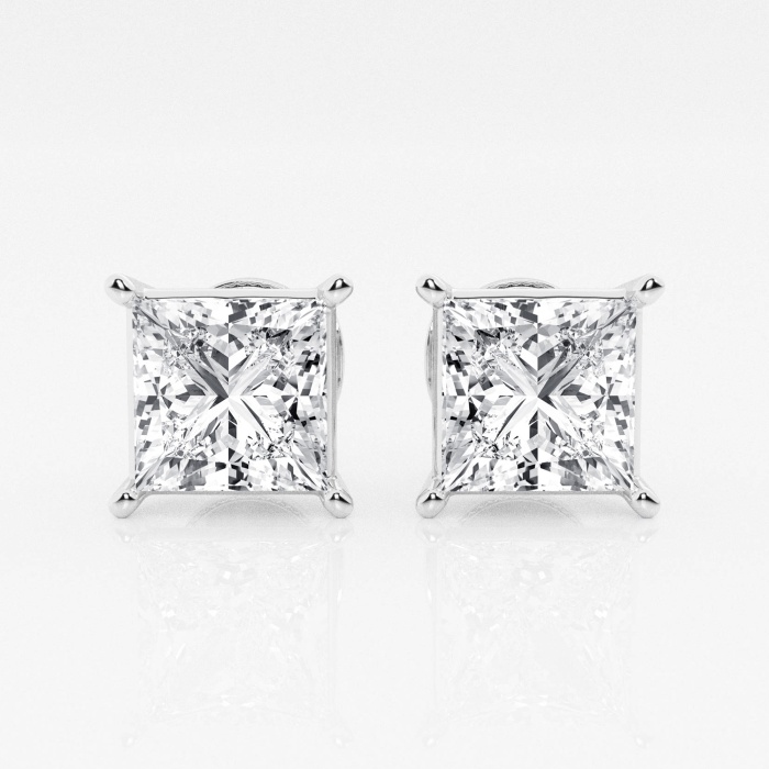 Additional Image 2 for  5 ctw Princess Lab Grown Diamond Solitaire Certified Stud Earrings