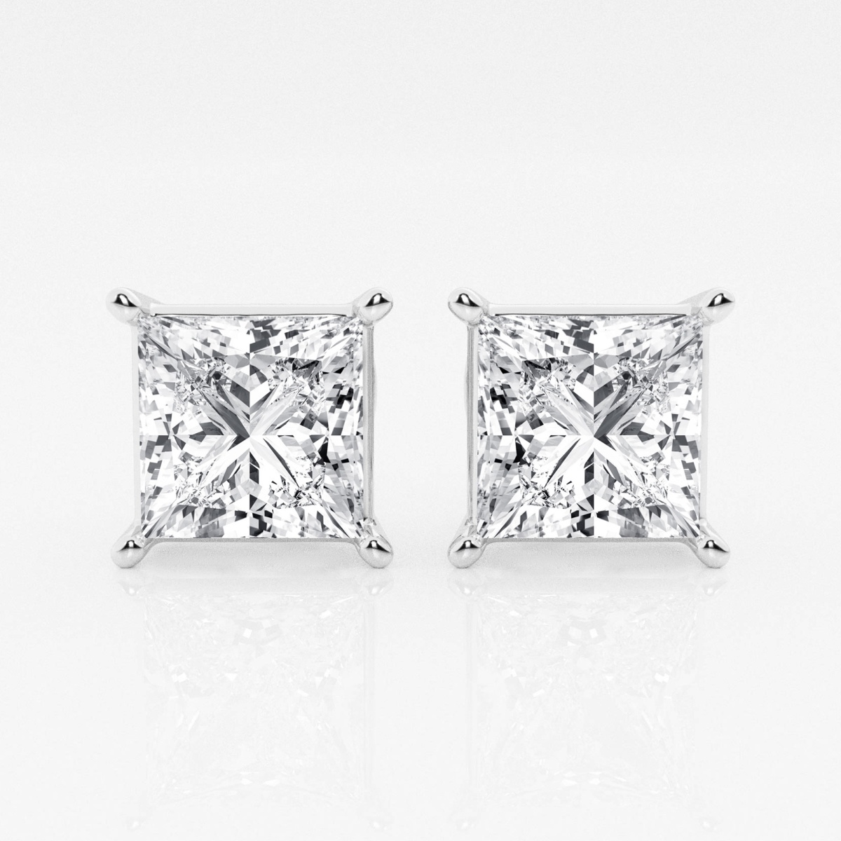 6 ctw Princess Lab Grown Diamond Solitaire Certified Stud Earrings