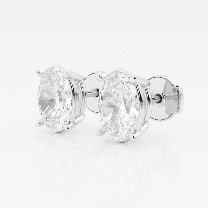 Additional Image 1 for  4 ctw Oval Lab Grown Diamond Solitaire Certified Stud Earrings