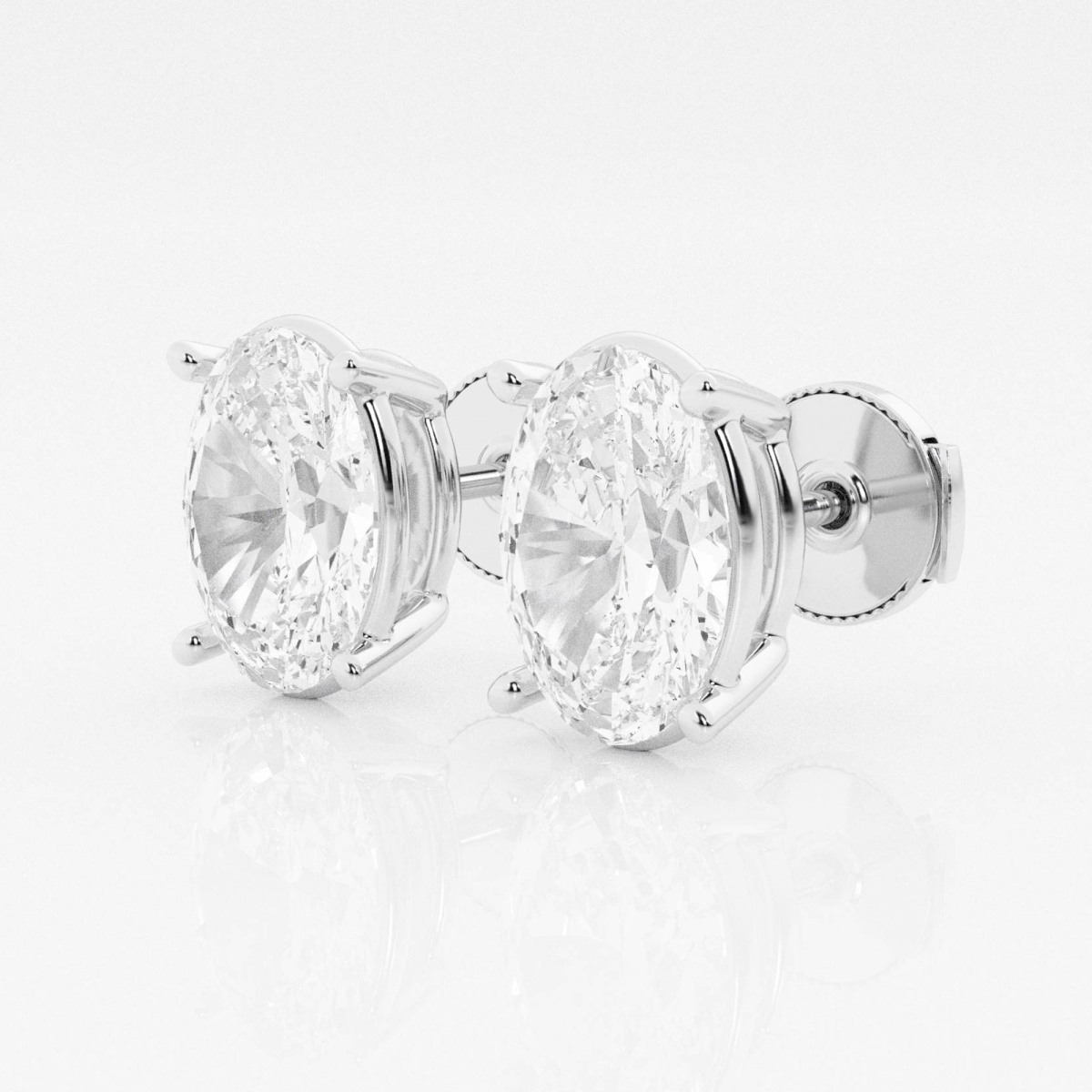 Additional Image 1 for  5 ctw Oval Lab Grown Diamond Solitaire Certified Stud Earrings