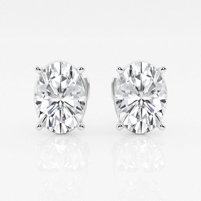 Additional Image 2 for  5 ctw Oval Lab Grown Diamond Solitaire Certified Stud Earrings