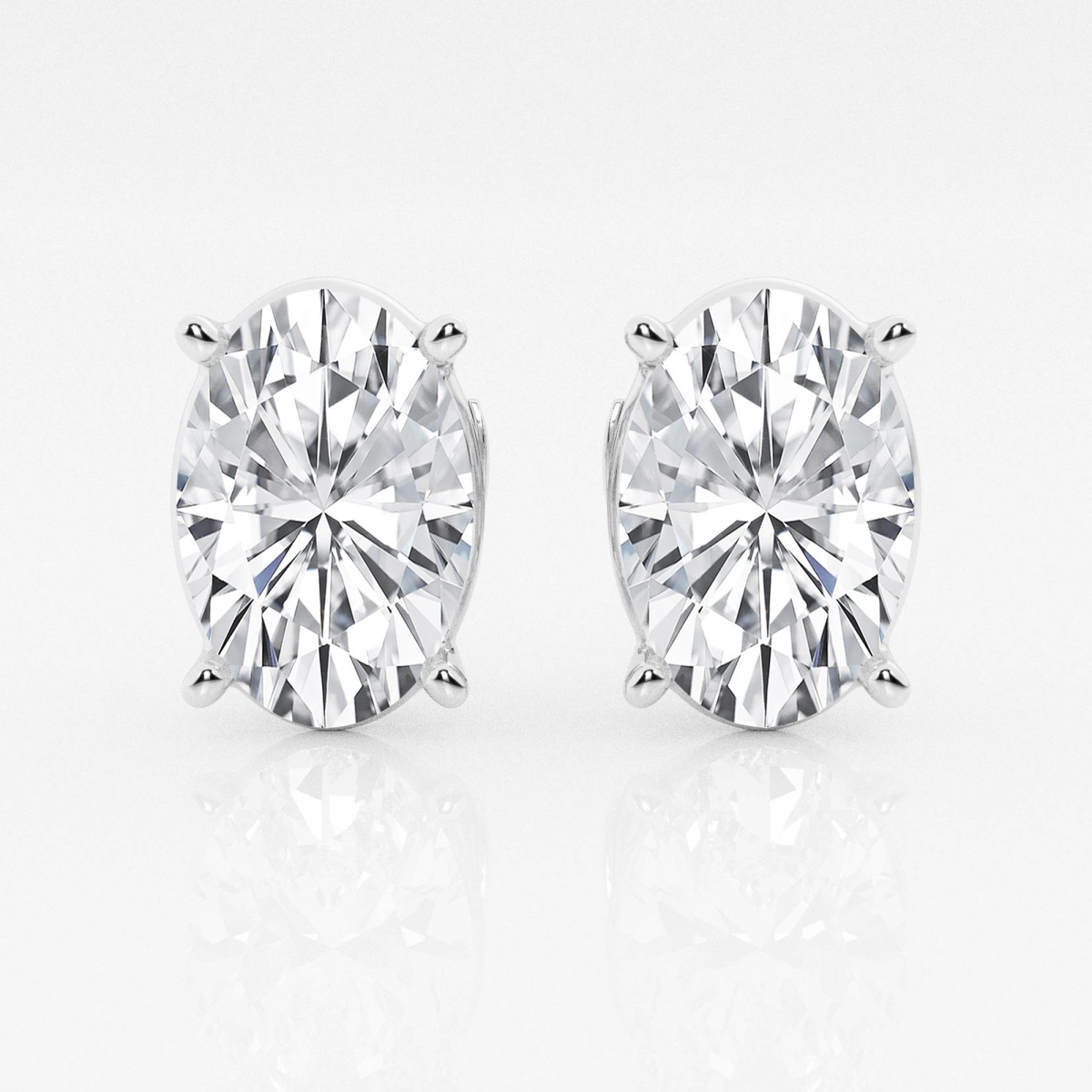 8 ctw Oval Lab Grown Diamond Solitaire Certified Stud Earrings