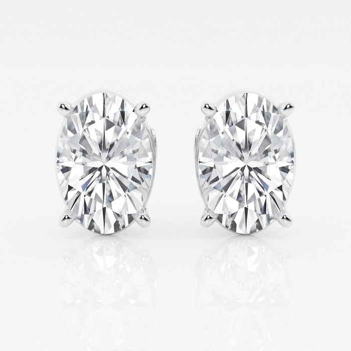 Additional Image 2 for  6 ctw Oval Lab Grown Diamond Solitaire Certified Stud Earrings