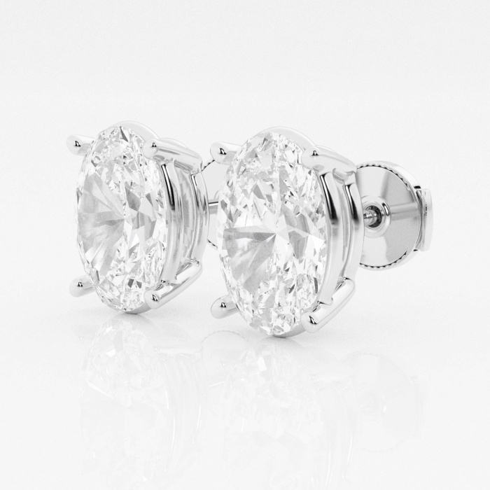 Additional Image 1 for  8 ctw Oval Lab Grown Diamond Solitaire Certified Stud Earrings