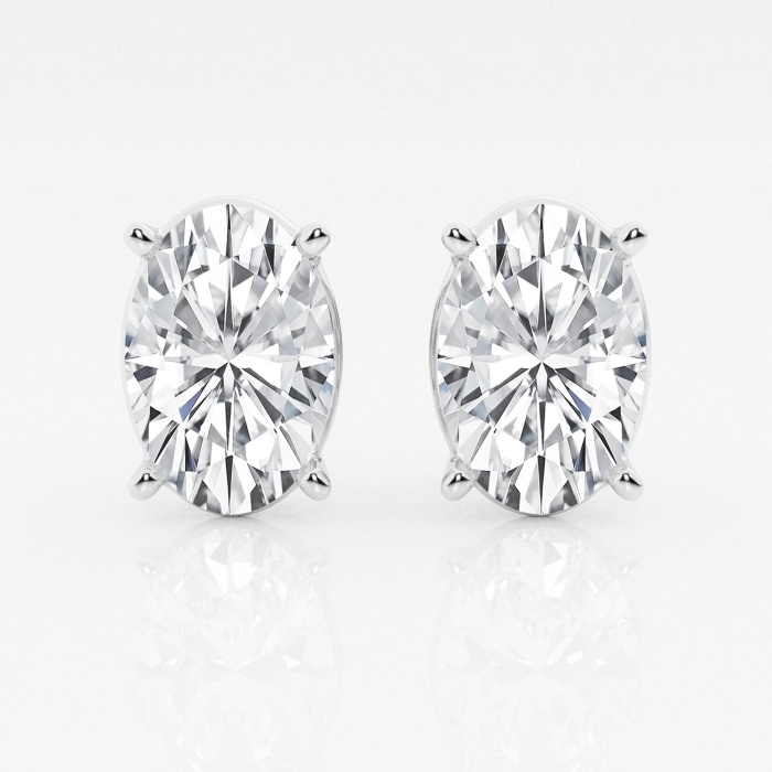 6 ctw Oval Lab Grown Diamond Solitaire Certified Stud Earrings