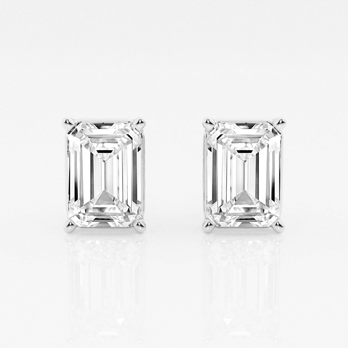 5 ctw Emerald Lab Grown Diamond Solitaire Certified Stud Earrings