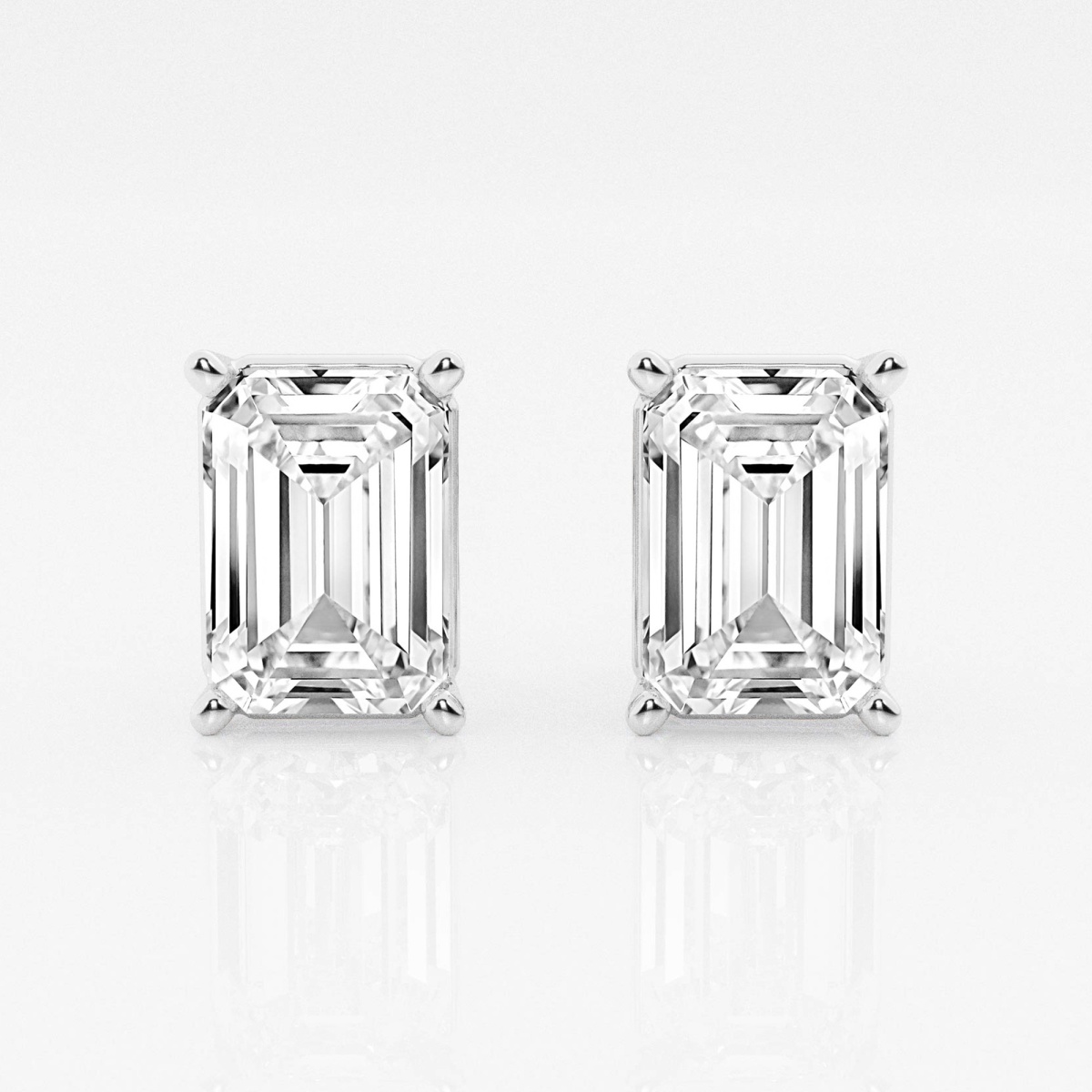 6 ctw Emerald Lab Grown Diamond Solitaire Certified Stud Earrings
