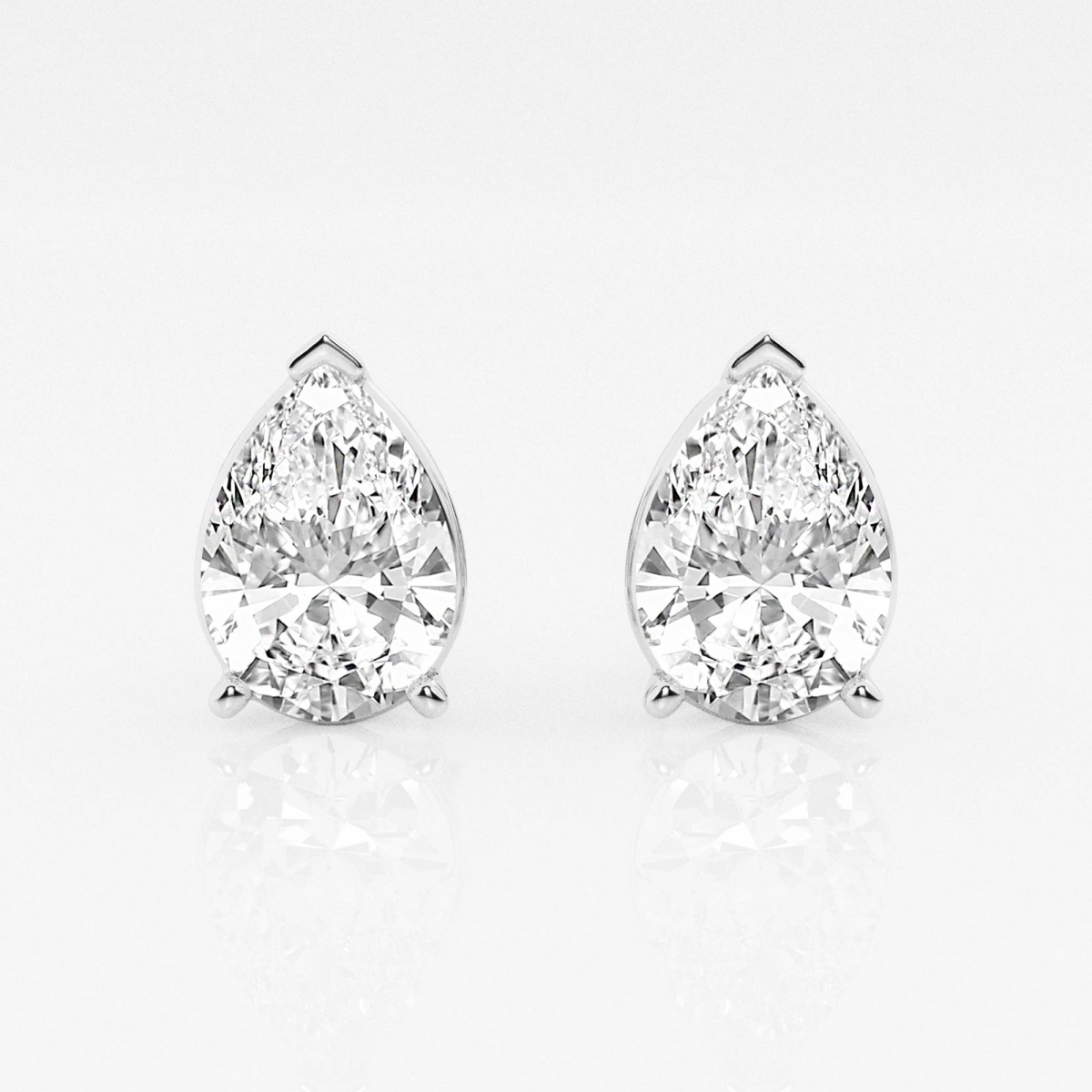 4 ctw Pear Lab Grown Diamond Solitaire Certified Stud Earrings