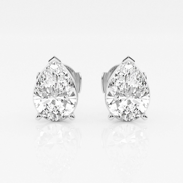 Additional Image 2 for  4 ctw Pear Lab Grown Diamond Solitaire Certified Stud Earrings