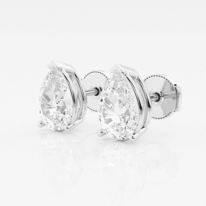 Additional Image 1 for  4 ctw Pear Lab Grown Diamond Solitaire Certified Stud Earrings