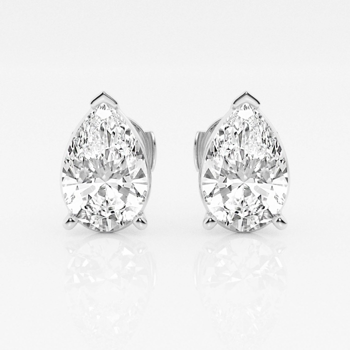 Additional Image 2 for  5 ctw Pear Lab Grown Diamond Solitaire Certified Stud Earrings