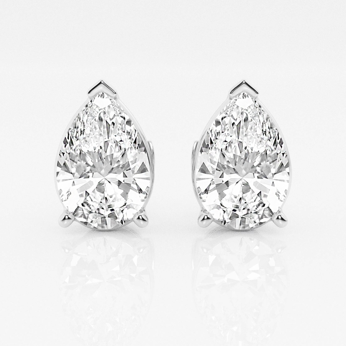 Additional Image 2 for  6 ctw Pear Lab Grown Diamond Solitaire Certified Stud Earrings