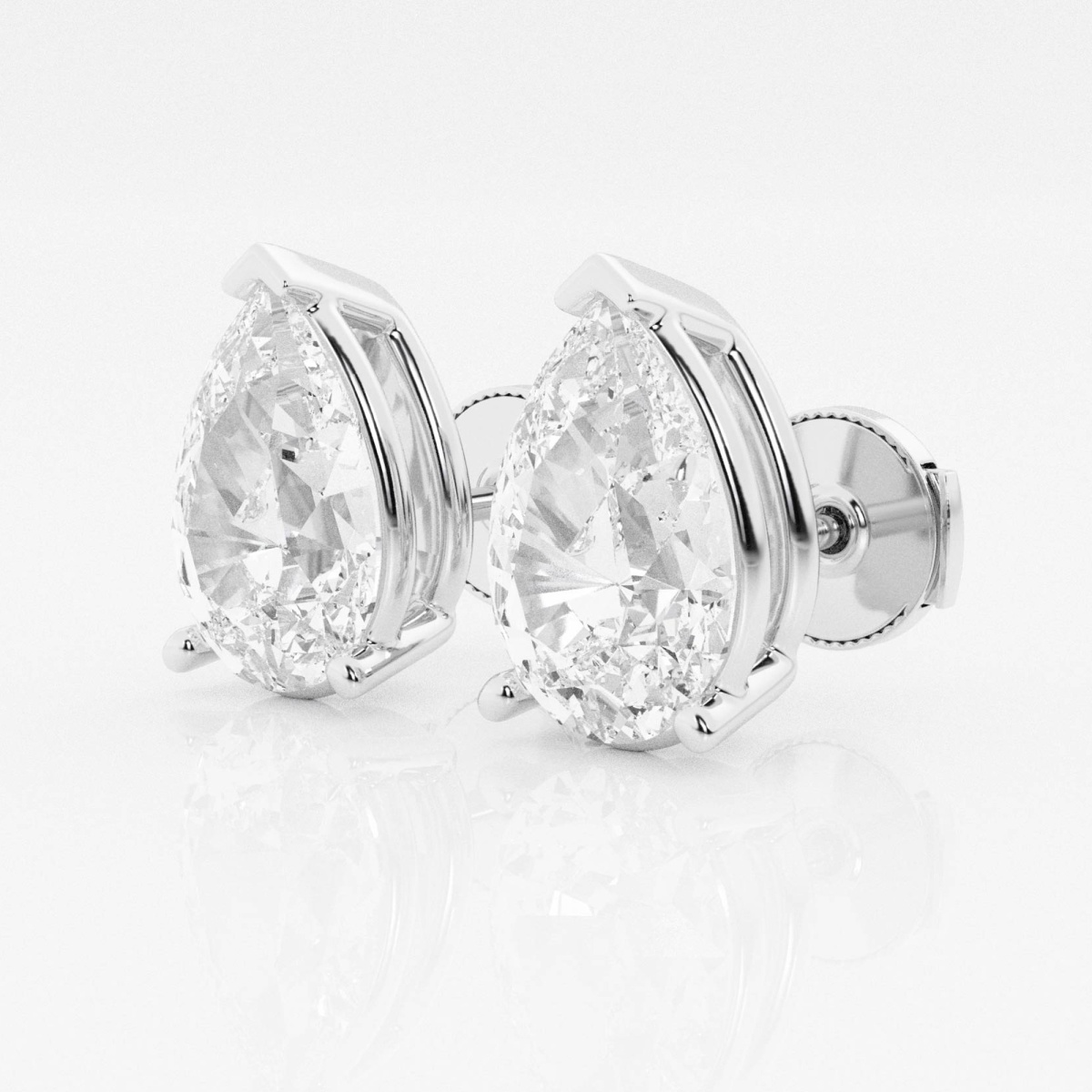 Additional Image 1 for  6 ctw Pear Lab Grown Diamond Solitaire Certified Stud Earrings