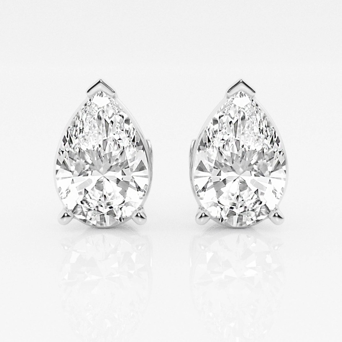 Additional Image 2 for  6 ctw Pear Lab Grown Diamond Solitaire Certified Stud Earrings