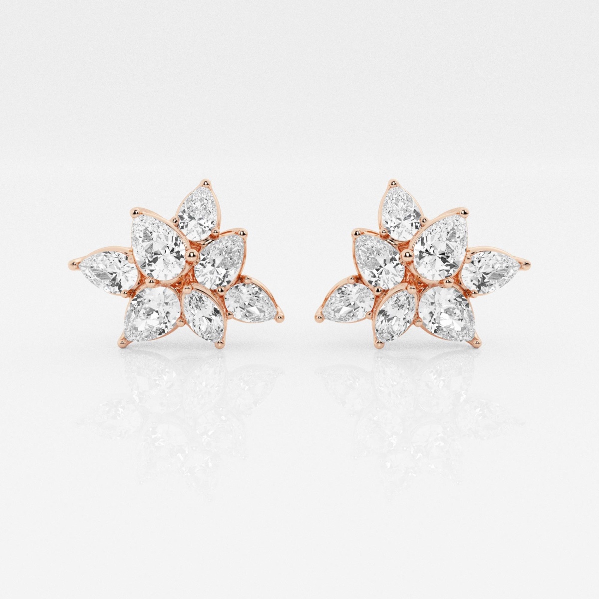 Badgley Mischka 2 1/2 ctw Pear & Marquise Lab Grown Diamond Cluster Fashion Stud Earring