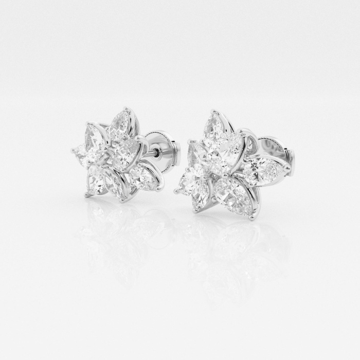 Badgley Mischka 2 1/2 ctw pære & Marquise Lab Grown Diamond Cluster mote ørepynt