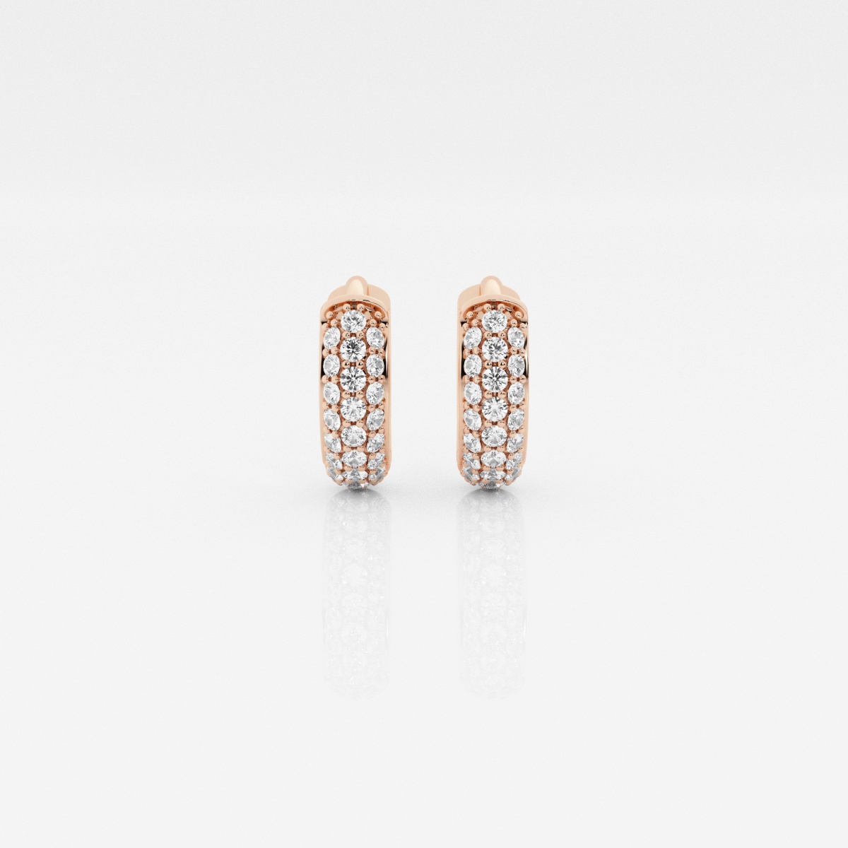 näas Bombë 1/4 ctw Round Lab Grown Diamond Second Piercing Huggie Hoop  Earrings 14K Rose Gold, FG, VS2+