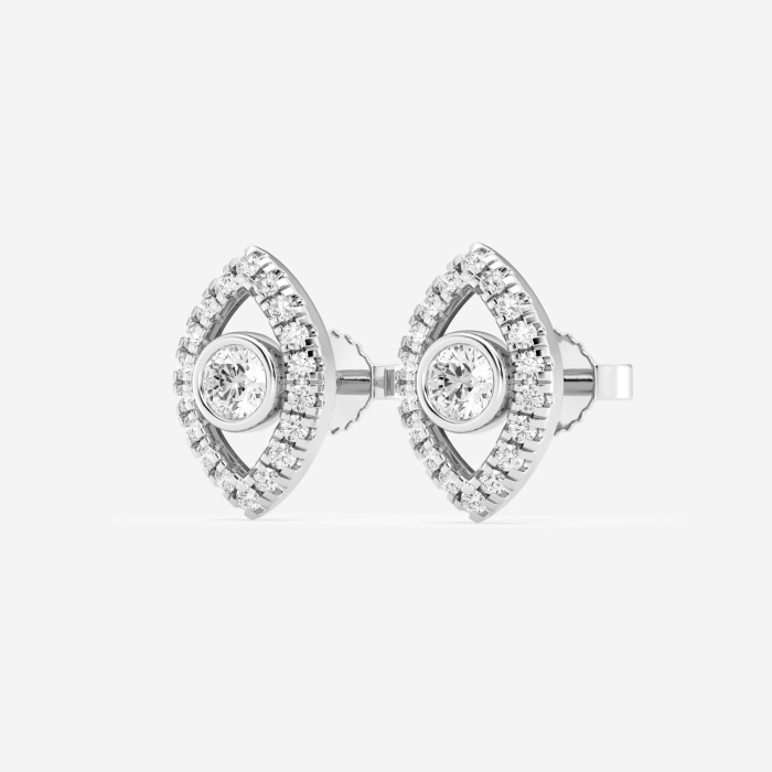 Additional Image 1 for  1/2 ctw Round Lab Grown Diamond Evil Eye Fashion Earrings